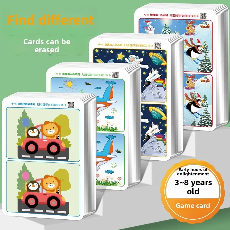 Spot the Difference" Concentration Game Book - Reusable, Educational Focus Exercise for Science Learning, Made of Durable Paper