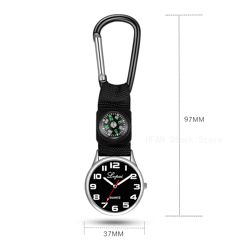 Enfermera Fob reloj de bolsillo con clip de mosquetón, reloj Médico Deportivo, relojes de senderismo, reloj vintage, brújula de montañismo, envío directo