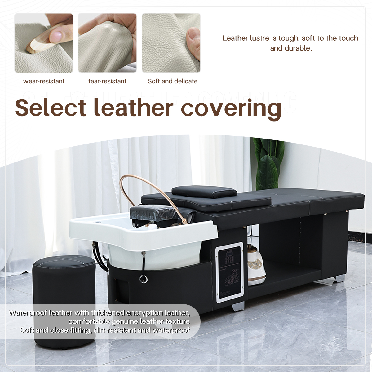 Wholesale Japanese Head Spa Waterfall Equipment Storage Space Bed Water Cycle Shampoo Bed with Fumigation