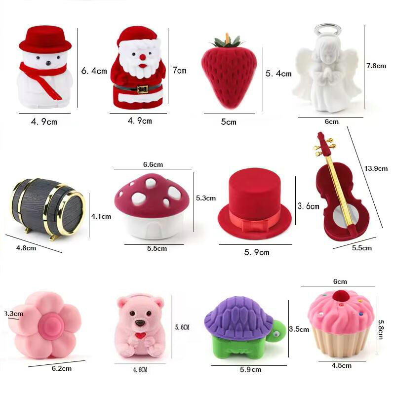 1 stück Schöne Samt Schmuck Box Container Hochzeit Ring Box für Ohrringe Halskette Armband Display Geschenk Box Halter 16 stile