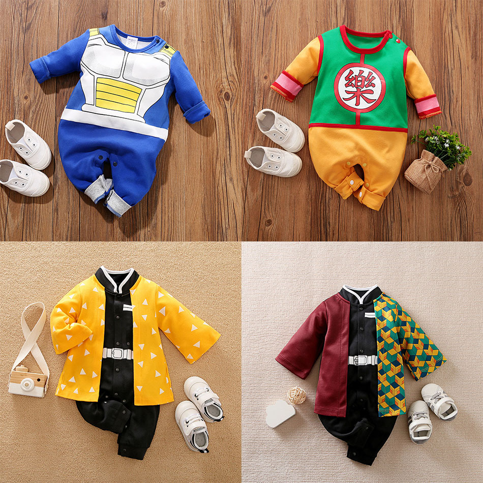 Baby meisje jongen kostuum anime kleding pasgeboren romper baby luffy akatsuki vegeta cosplay jumpsuit peuter halloween kostuum 0-18m