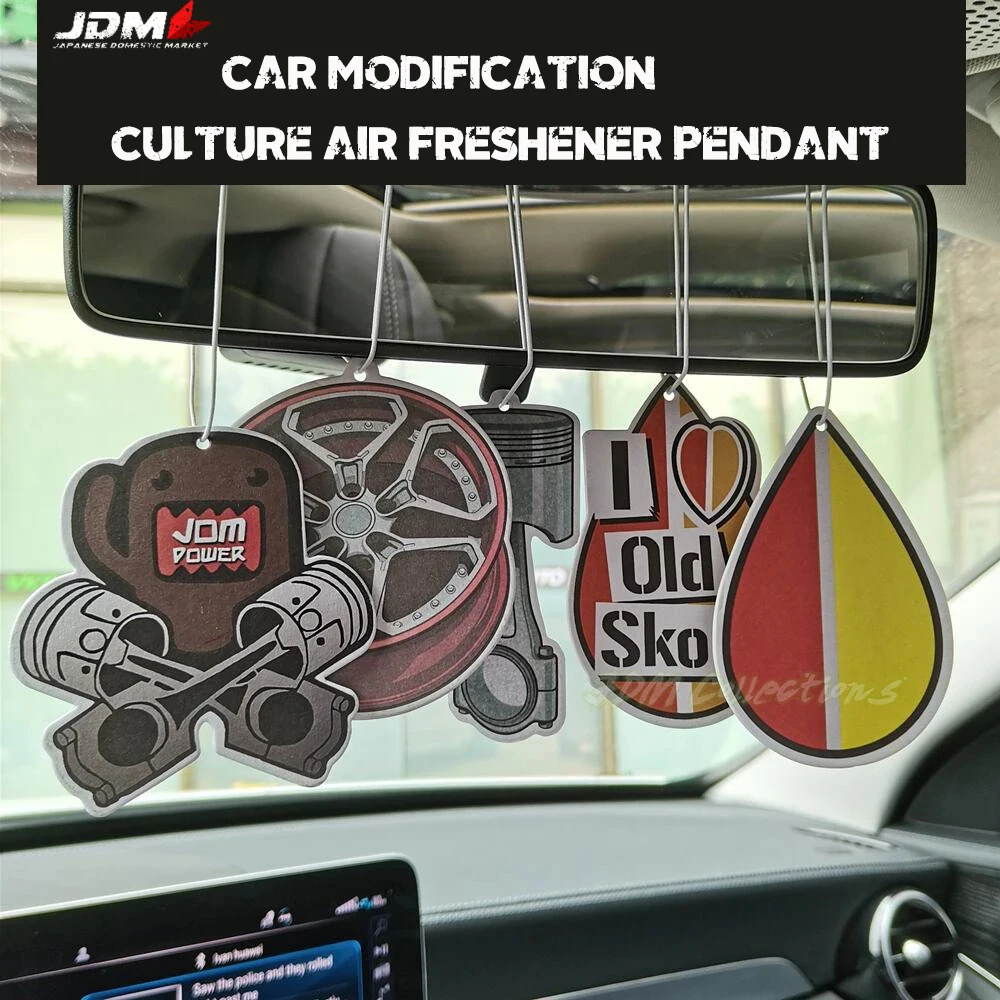 Liontin Parfum Otomatis Seri Budaya Daya JDM Penyegar Udara Mobil Aksesori Interior Diffuser Kertas Solid Tampilan Belakang Mobil Gantung