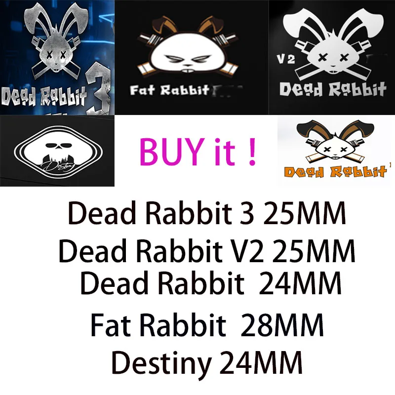 Motorradteile Dead Rabbit 3v3 v2 Fat Rabbit Destiny Ammit Bskr V3 B3 Mini V2 Sirene V4 Sub Ohm DJV Kayfun Lite Motorboot