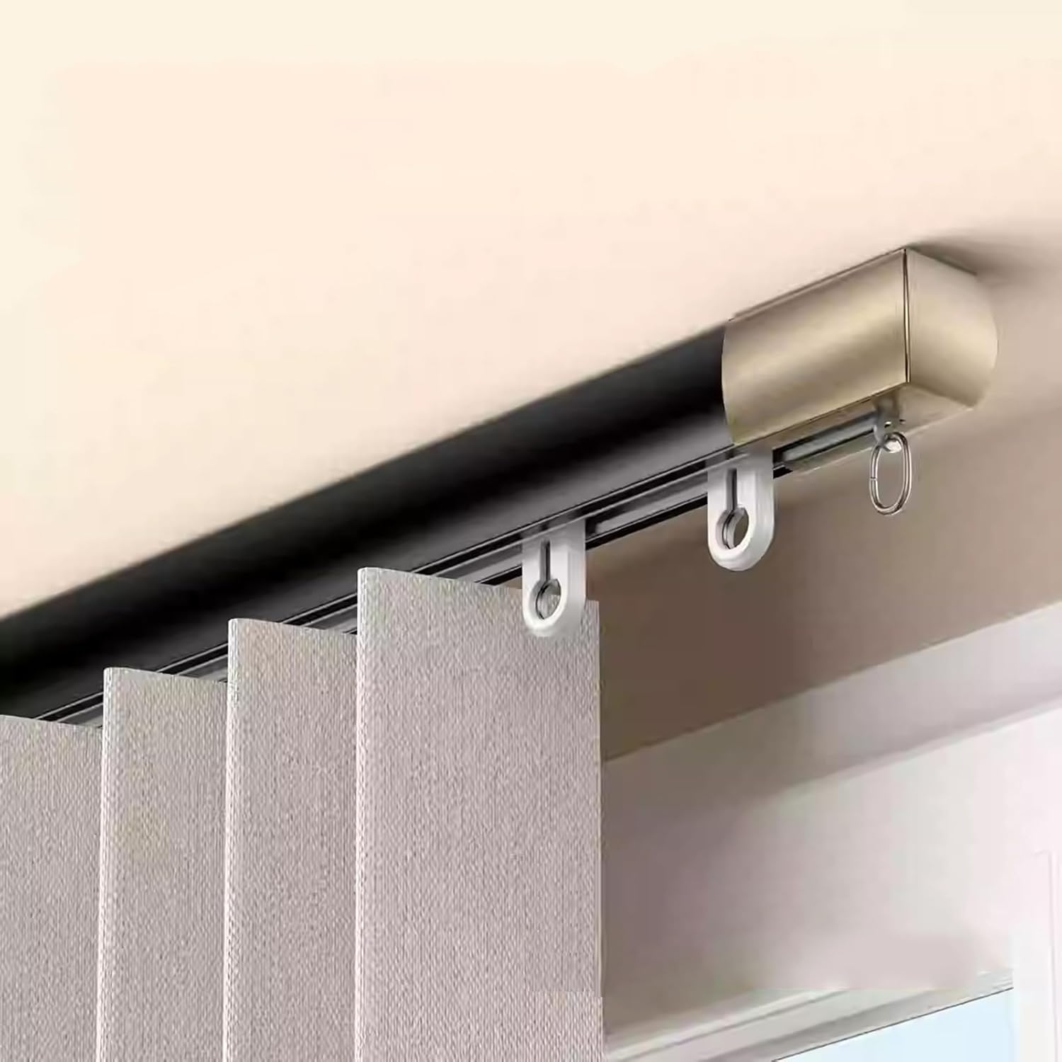 & Cortina de pared TracksSent Barras de cortina de aleación de aluminio para sala de estar y dormitorio, divisor de 1,50 m,