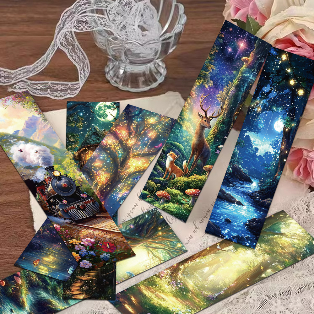 30pcs Mysterious Forest Bookmarks Reading Pages Books Tagged Students Stationary Supplies DIY Aesthetic Bookmark Creative Gifts