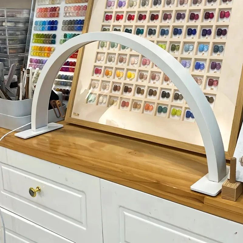 New Moon Nail Work Lamp - Beauty Work Desk Lamp, Three-color USB Power Supply-Black/White/Pink, Suitable for Nail Art, Eyelash