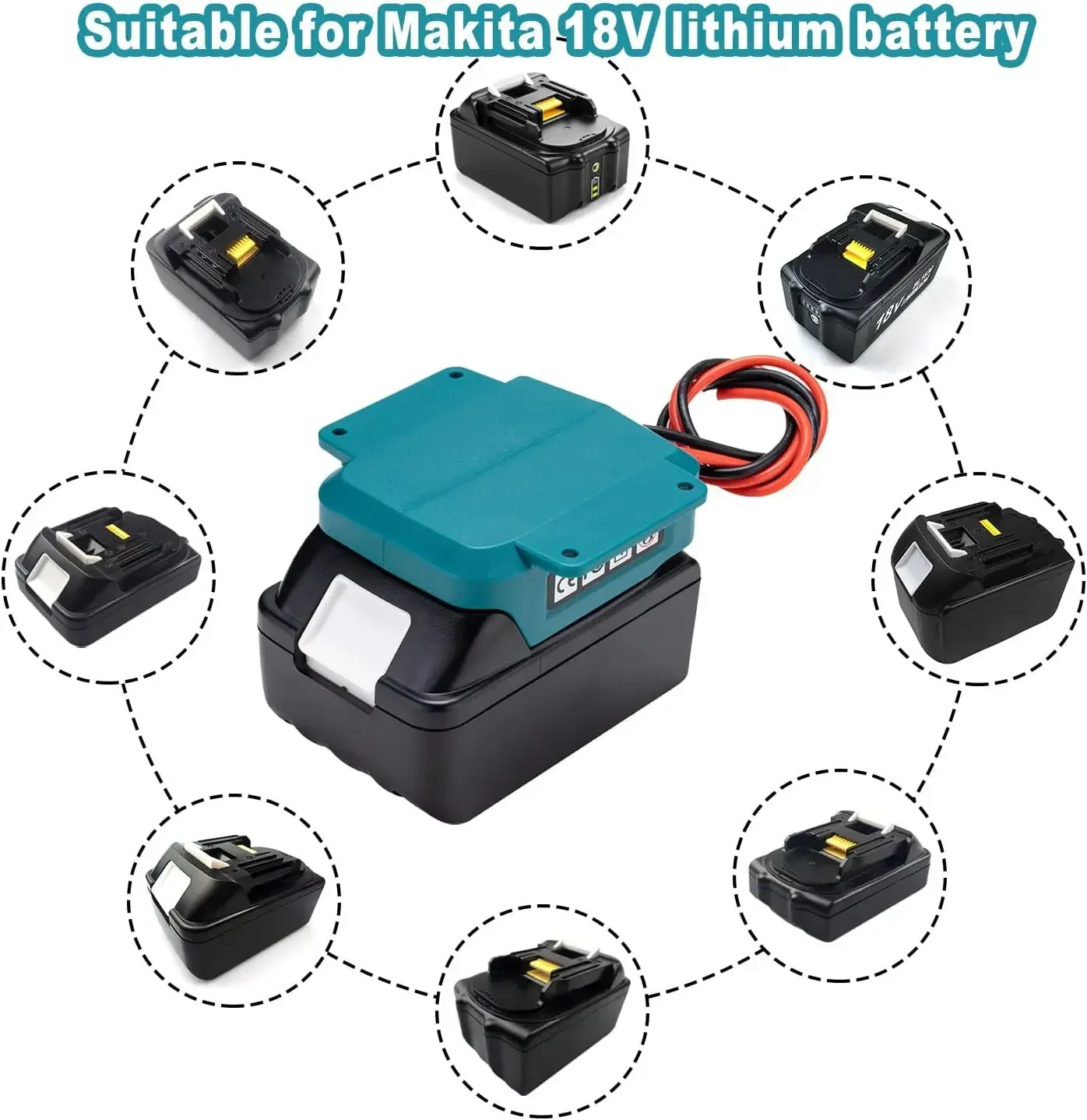 Battery Adapter for Makita 18V Battery DIY Power Wheels Adapter with 14 AWG Wire Connector for Rc Car Toys Robotics Rc Truck