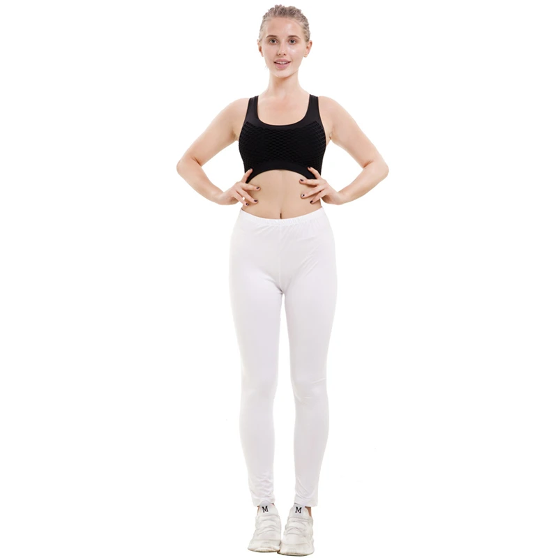 Pantalones cómodos Leggings Mujer Primavera y otoño Pantalones de moda de cintura alta Pantalones ajustados elásticos de color sólido