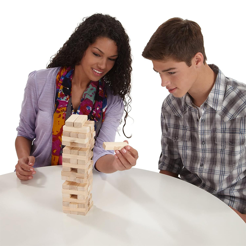 4 ภาษาแห่งชาติ Jenga เกมคลาสสิก Family Entertainment Party Early Education ปริศนา Stackoed เล่นไพ่ของขวัญวันเกิด