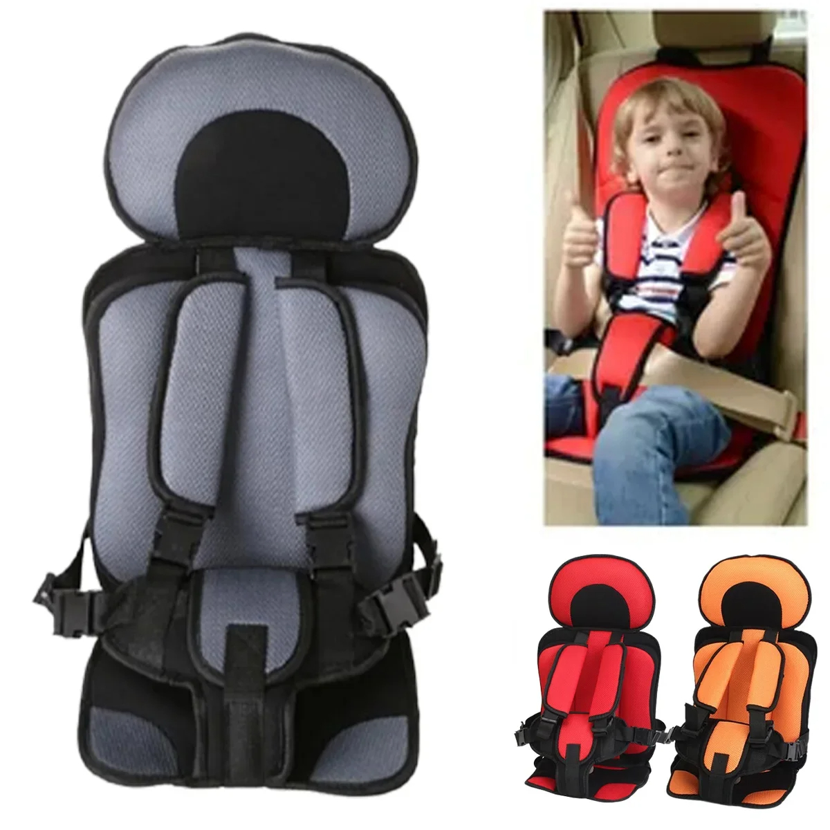 Almofada para assento de carro de bebê, tapete de segurança para crianças de 6 meses a 12 anos, cadeiras respiráveis, almofada ajustável para assento de carrinho