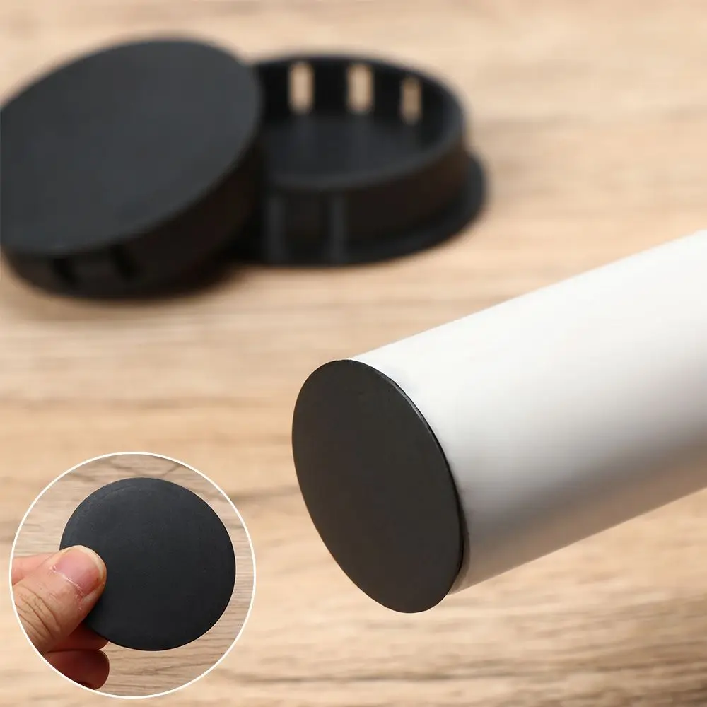 8pcs/pack Black Round Plastic Hole Plug Head Hole Decorative Cap Ceramic Tile Hole Bulkhead Buckle Type Pipe Plug Cover