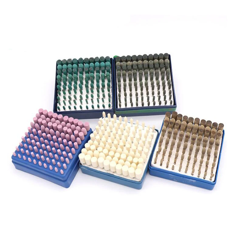 100pcs Rubber Wool Cowhide Ceramic Mounted Point Mini Grinding Head For Dremel Honing Stone Dremel Die Grinder Accessories