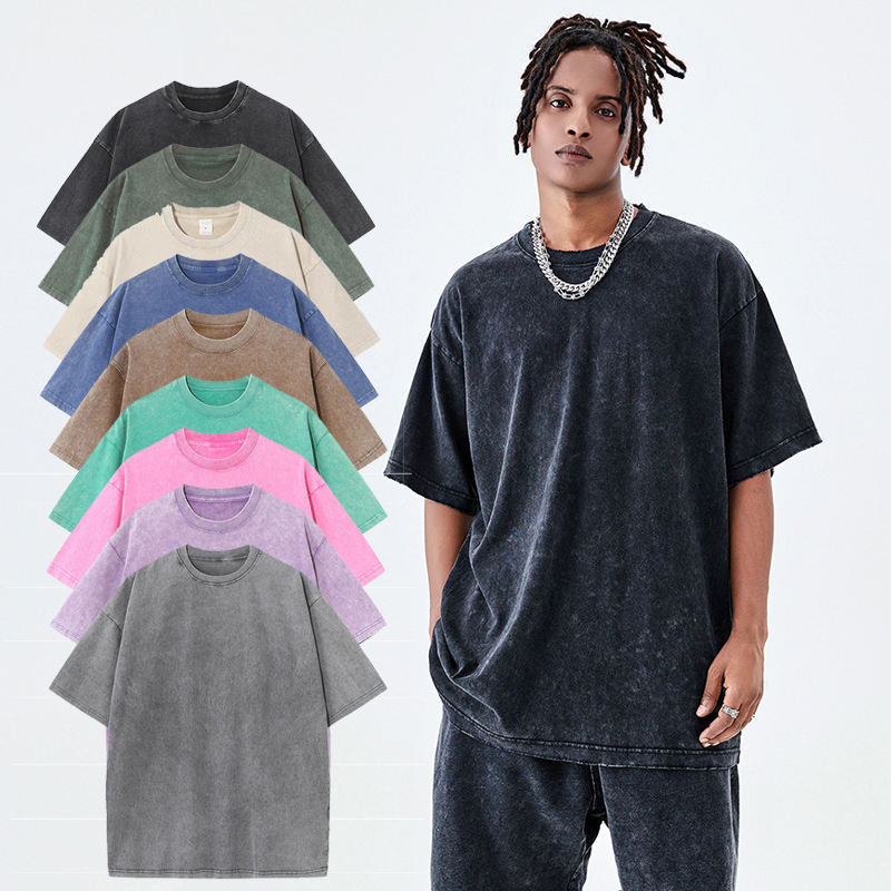 Camiseta lavada de verano para hombres y mujeres, camiseta holgada de algodón con cuello redondo de gran tamaño, camisetas coreanas Y2k, camiseta informal Vintage de manga corta