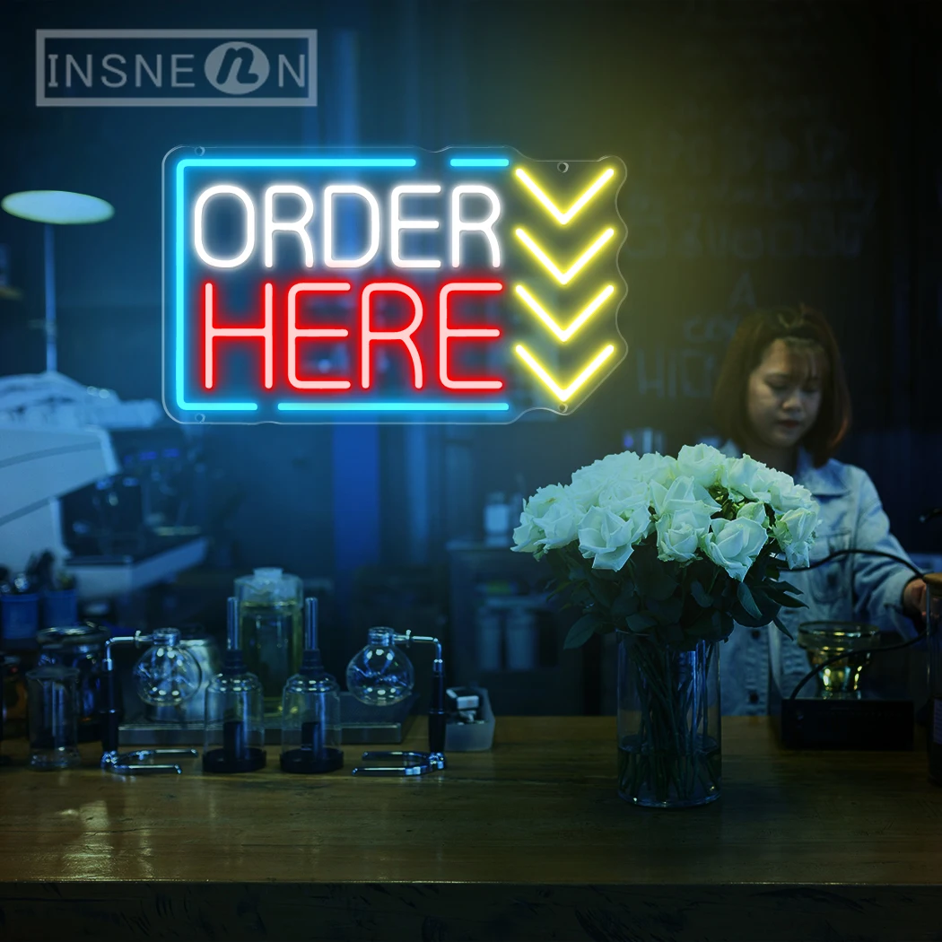 Ordina qui insegne al neon Insegne a LED luminose per ristoranti caffetteria bar fast food ristorante snack decorazioni murali luci