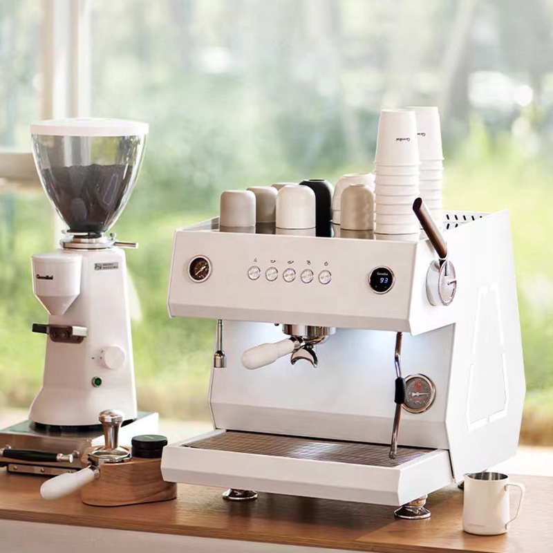 St 2024 nova venda quente profissional cor branca automática comercial máquina de café expresso com alavanca vapor