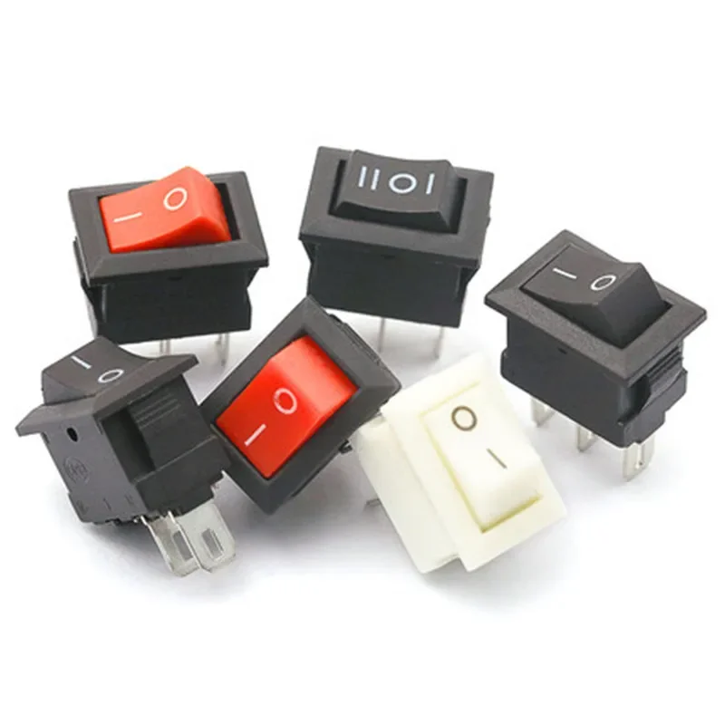 5/10 шт. кнопочный переключатель 10x15 мм SPST 3Pin 3A 250 В KCD11 защелкивающийся мини-кулисный переключатель 10 мм * 15 мм черный, красный и белый DIY