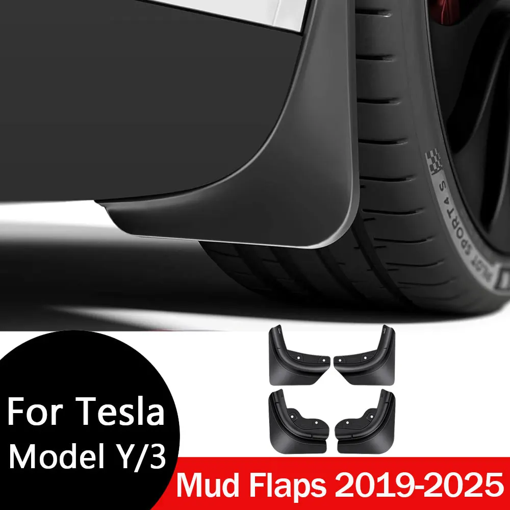 Voor Tesla Model Y Model 3 Highland 2025 Accessoires Spatlappen Blijf schoon Beschermen Verf Militaire kwaliteit Alle weersomstandigheden Spatschermen