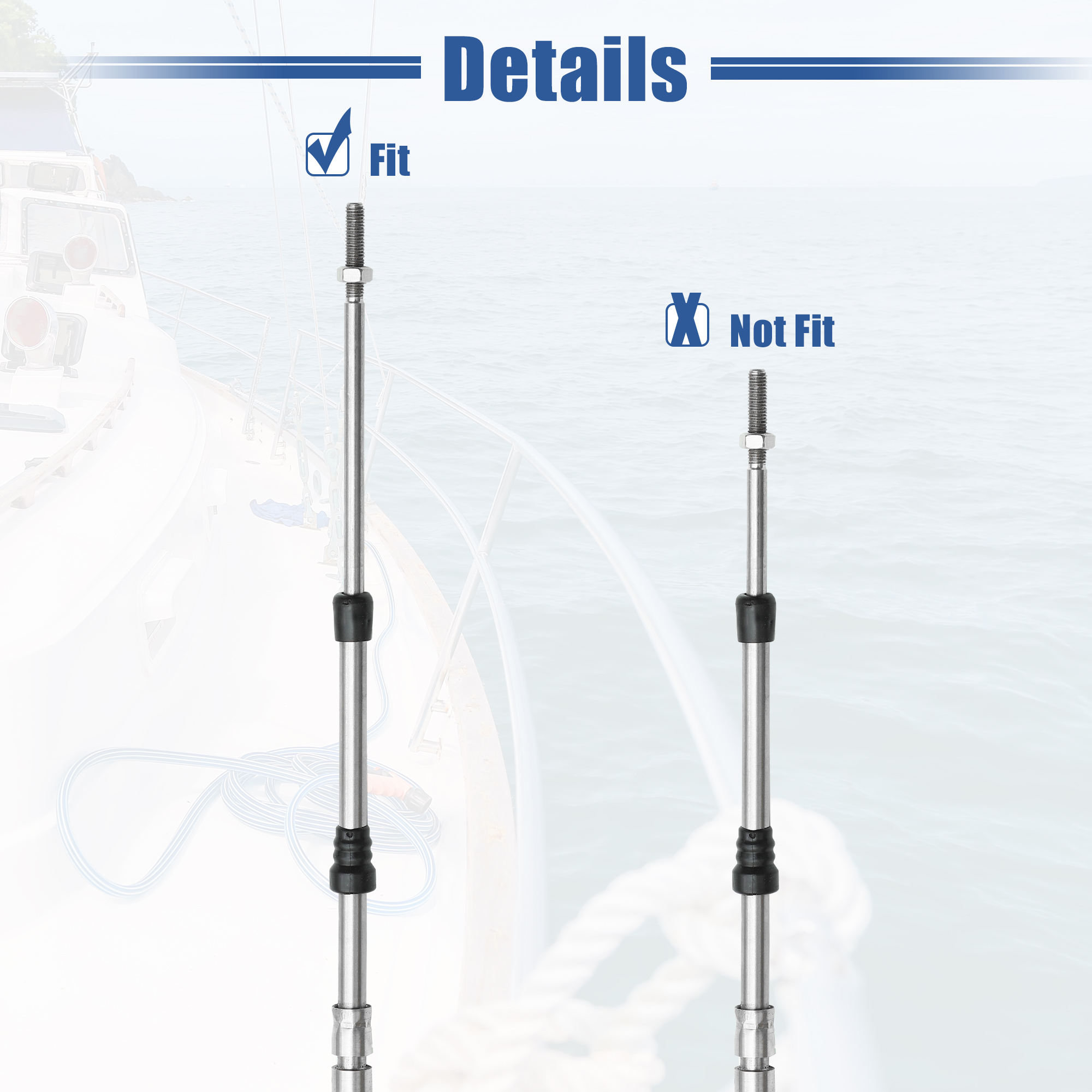 Motoforti 6-19ft 1.8M-5.8M Marine Throttle Shift Remote Control Box Cable for Outboard Engine Boat Motor Steering System