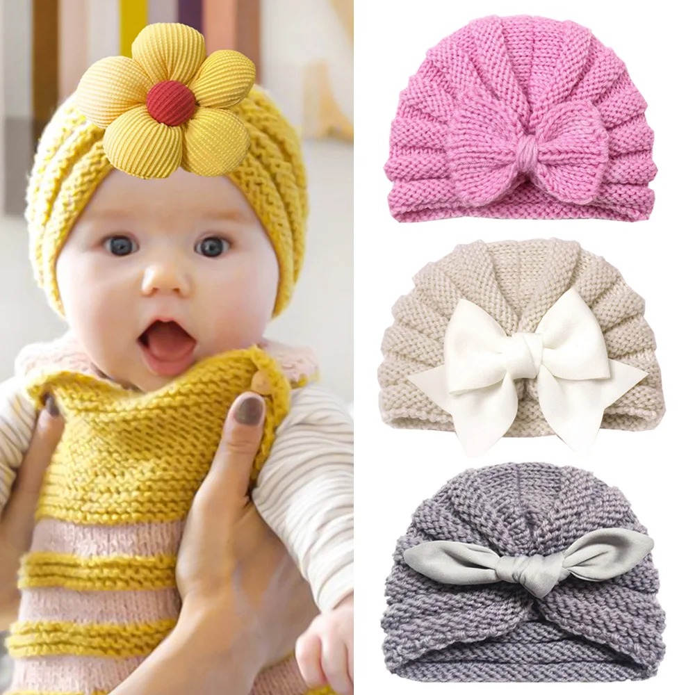 ฤดูหนาวหมวกทารกแรกเกิดทารก Bonnet หมวกเด็กถักเด็กวัยหัดเดินหมวกสําหรับเด็กผู้หญิงอุปกรณ์เสริมเด็กหมวกเด็กหมวกถัก