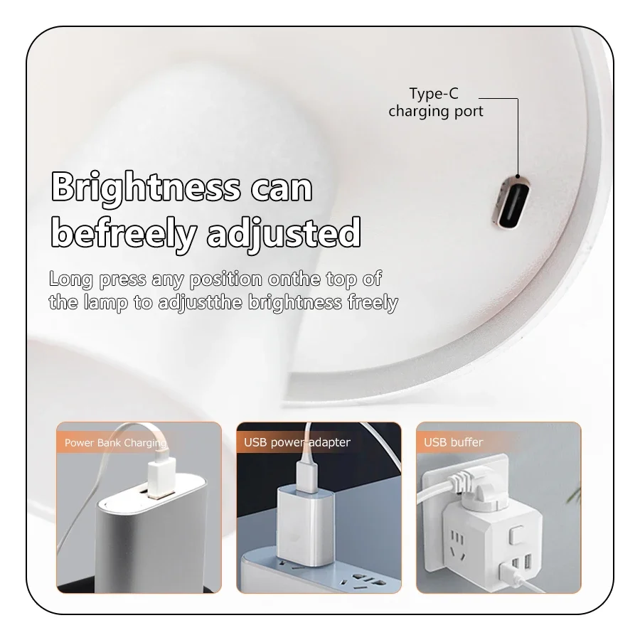 Lâmpada de mesa led sem fio recarregável regulável luz noturna usb luz humor para o quarto leitura escritório bar ao ar livre café ambiente