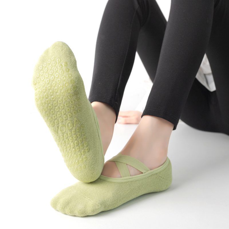 Calcetines de Yoga con parte inferior de toalla transpirable para mujer, medias de silicona antideslizantes para Pilates, calcetines de algodón para entrenamiento físico y danza de Ballet