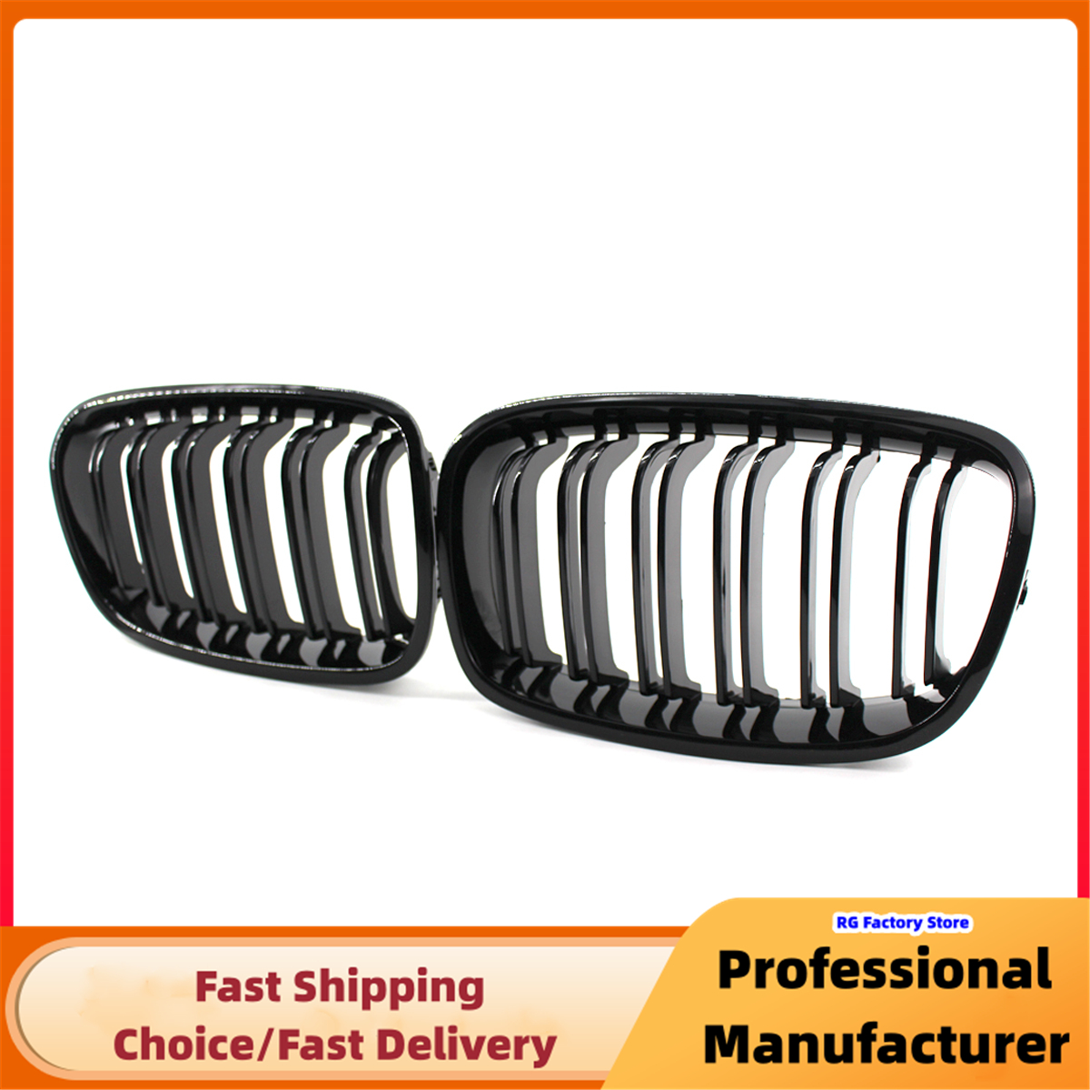Grade de rim para para-choque dianteiro, preto brilhante, para bmw série 1 f20 f21 2011 2012 2013 2014, substituição de grelhas de corrida de slat duplo