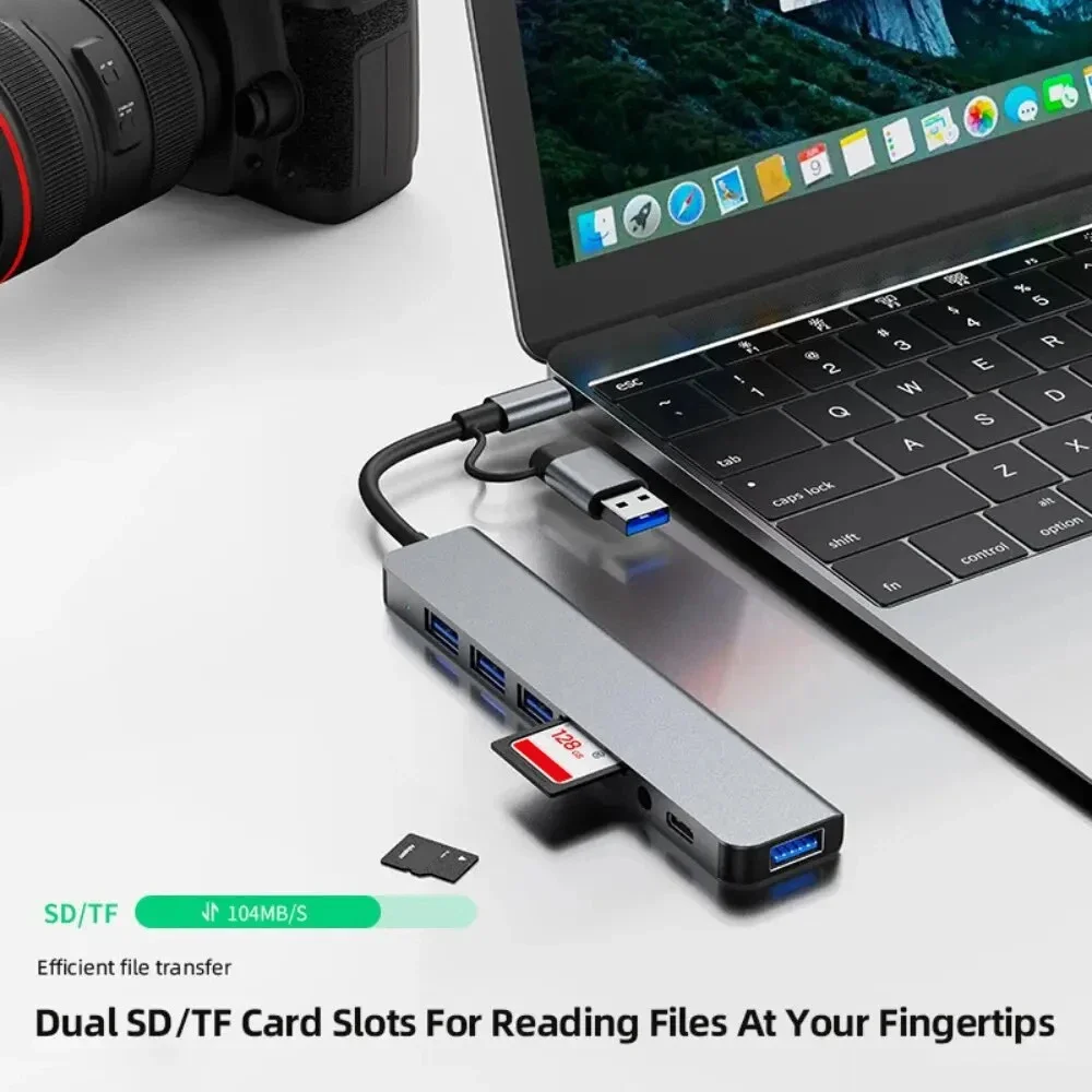 5Gbps USB 3.0 HUB USB C HUB USB C Docking Station High Speed Splitter Multiport OTG Adapter Card Reader for PC/Laptops/MacBook