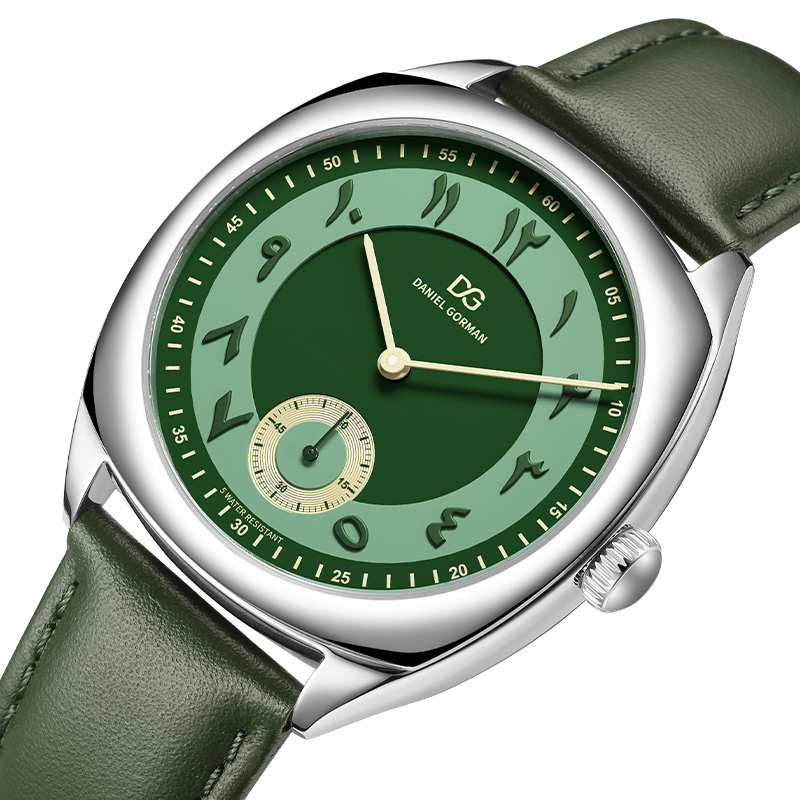 Daniel Gorman DG9520 Moda Relógios de Quartzo Luxo Verde Pulseira de Couro Genuíno 5 ATM À Prova D 'Água Relógio Masculino Casal Relógio de Pulso