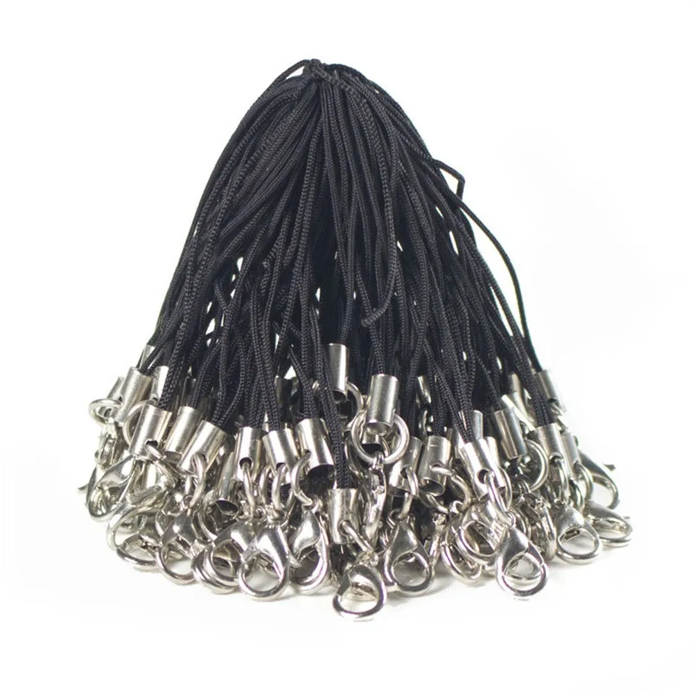 10/20/50Pcs Lobster Clasp Lanyard Strap Cord Mobile Cords Charm Nylon Key Ring Chain For DIY Keyring Jewelry Making Accessories