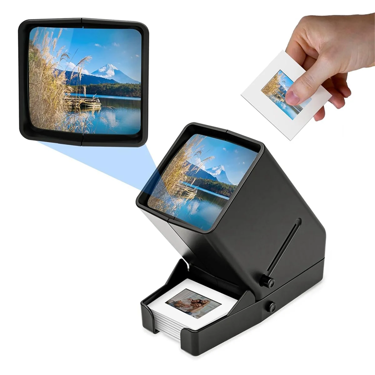 BABQ 35mm Slide Viewer, 3X ขยาย, USB ขับเคลื่อน/การทํางานของแบตเตอรี่-สําหรับ 35mm Daylight Film Slide และ Negative Viewer