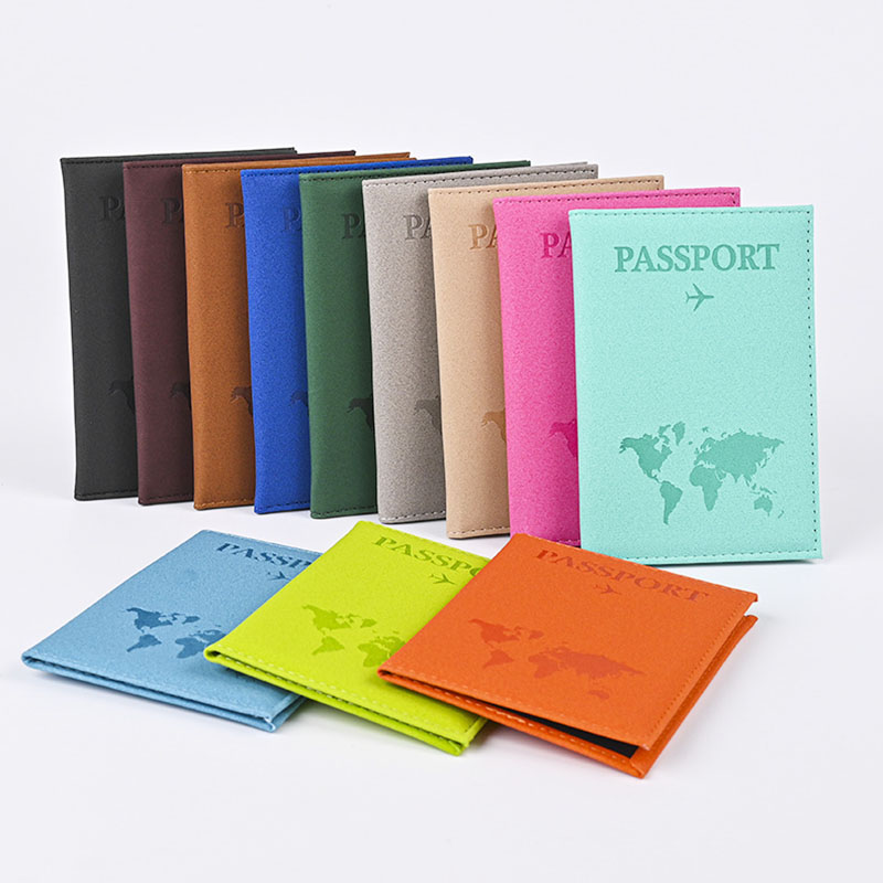 Capa de passaporte de couro PU para homens e mulheres organizador-porta-cartão protetor capas de documentos de identificação mapa mundi capa de passaporte de viagem