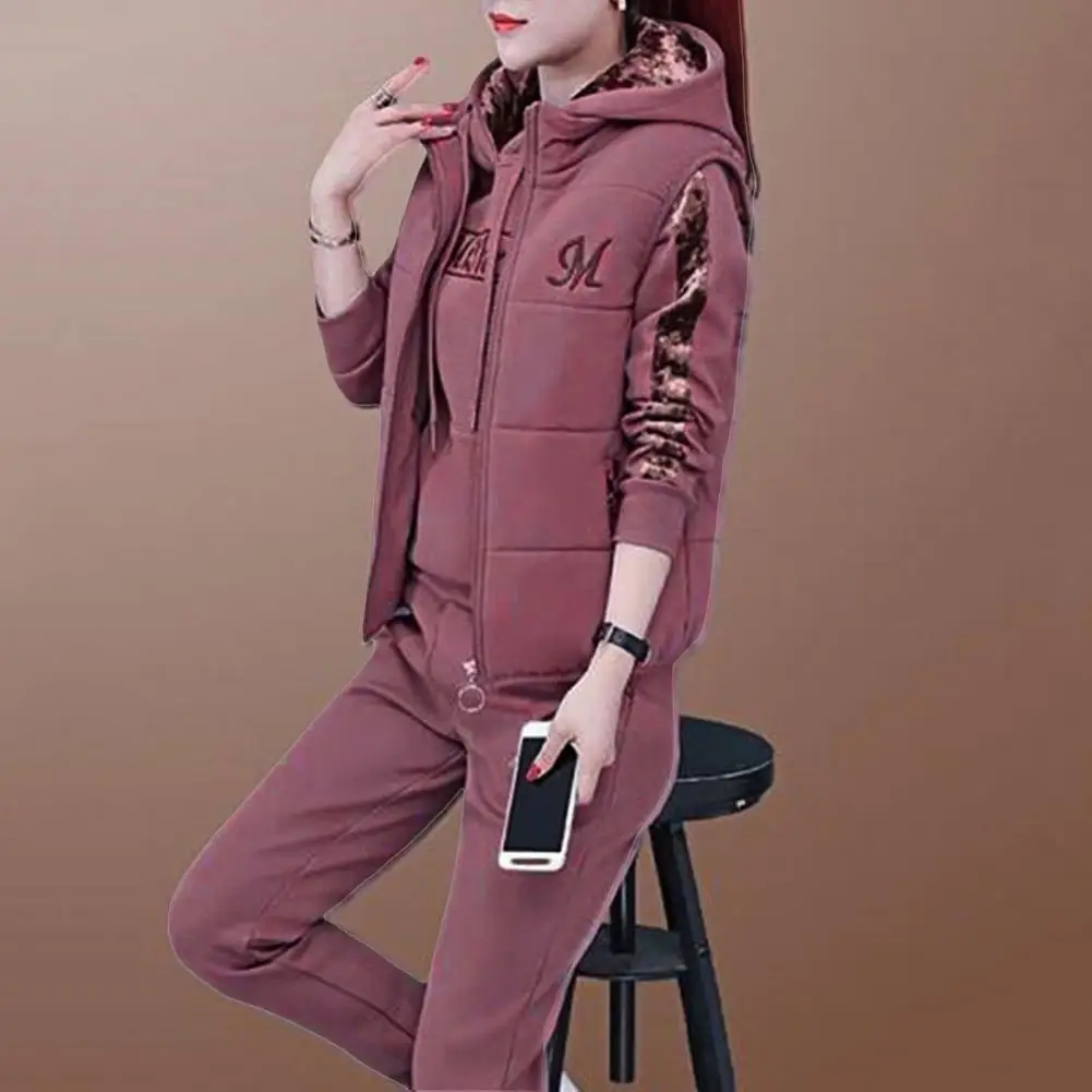 Chándal de moda para mujer, traje informal de Color Patchwork con cordón, chándal informal holgado con capucha para otoño e invierno