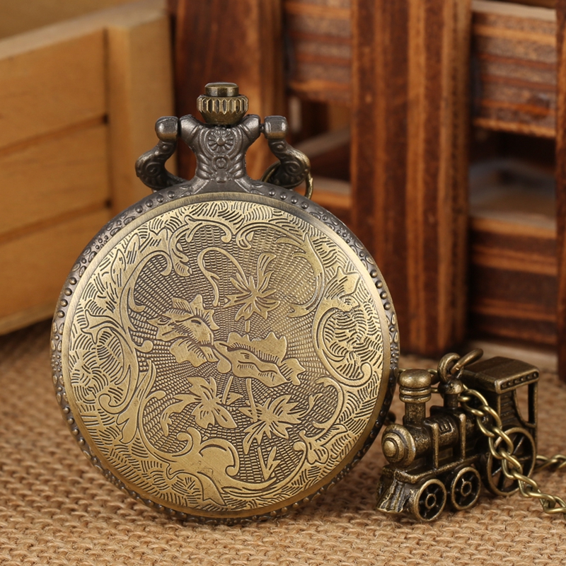 남성 남성 빈티지 시계에 대한 목걸이 체인 펜던트 선물과 클래식 레트로 Steampunk 기차 석영 주머니 시계