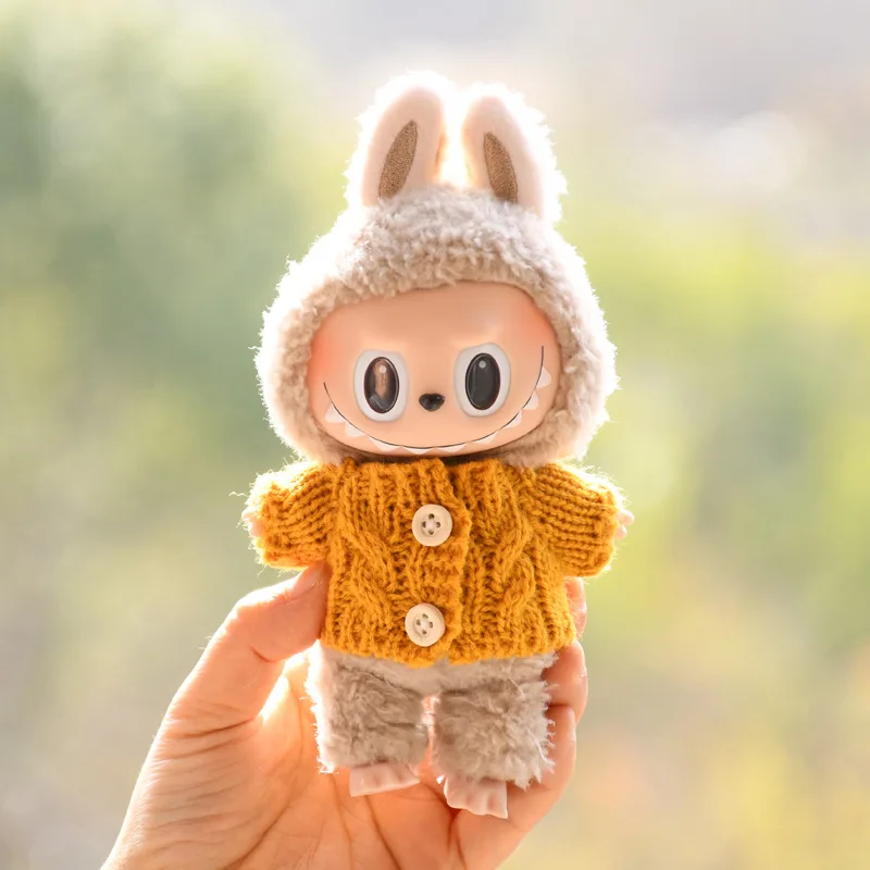 17 ซม.น่ารัก Mini Plush ตุ๊กตาเสื้อผ้าชุดอุปกรณ์เสริมสําหรับเกาหลี Kpop Exo Labubu Idol ตุ๊กตาเสื้อกันหนาวเสื้อผ้า DIY เด็กผู้หญิงของขวัญ
