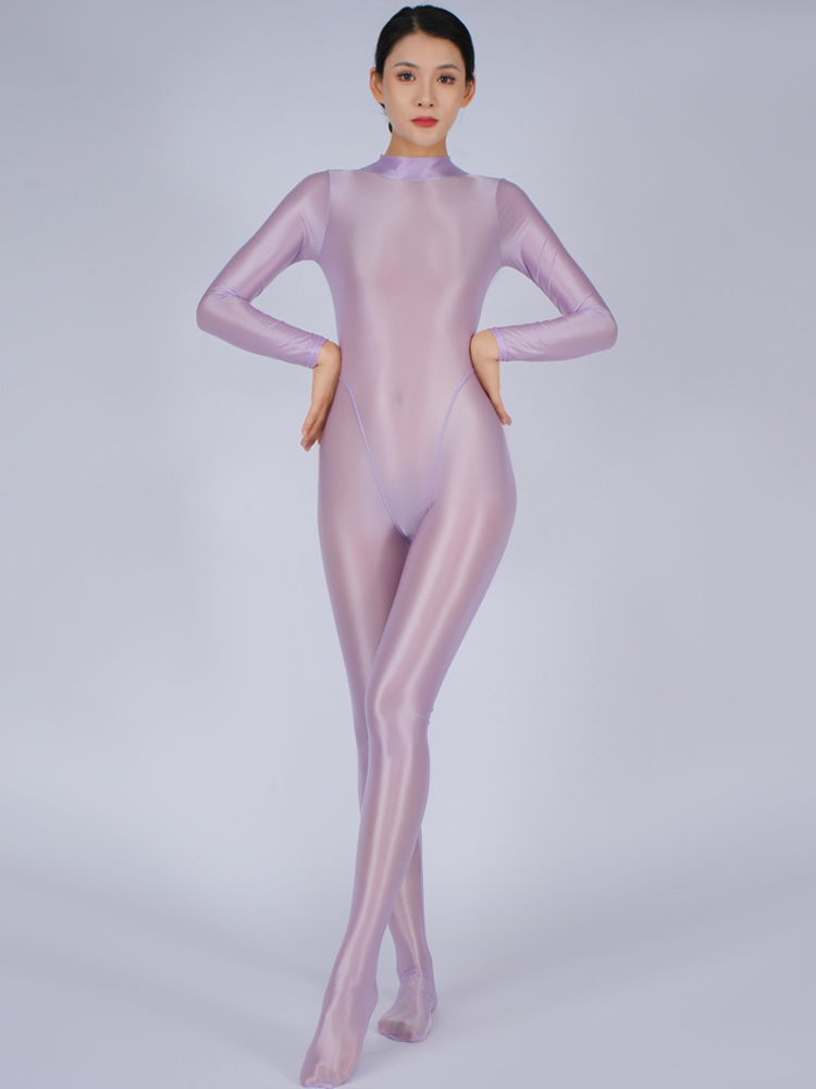 Seksowne kobiety joga Shaper obcisłe ubrania olejne błyszczące błyszczące elastyczne body przezroczyste przepuszczalne pajacyki kombinezony cukierkowy kolor