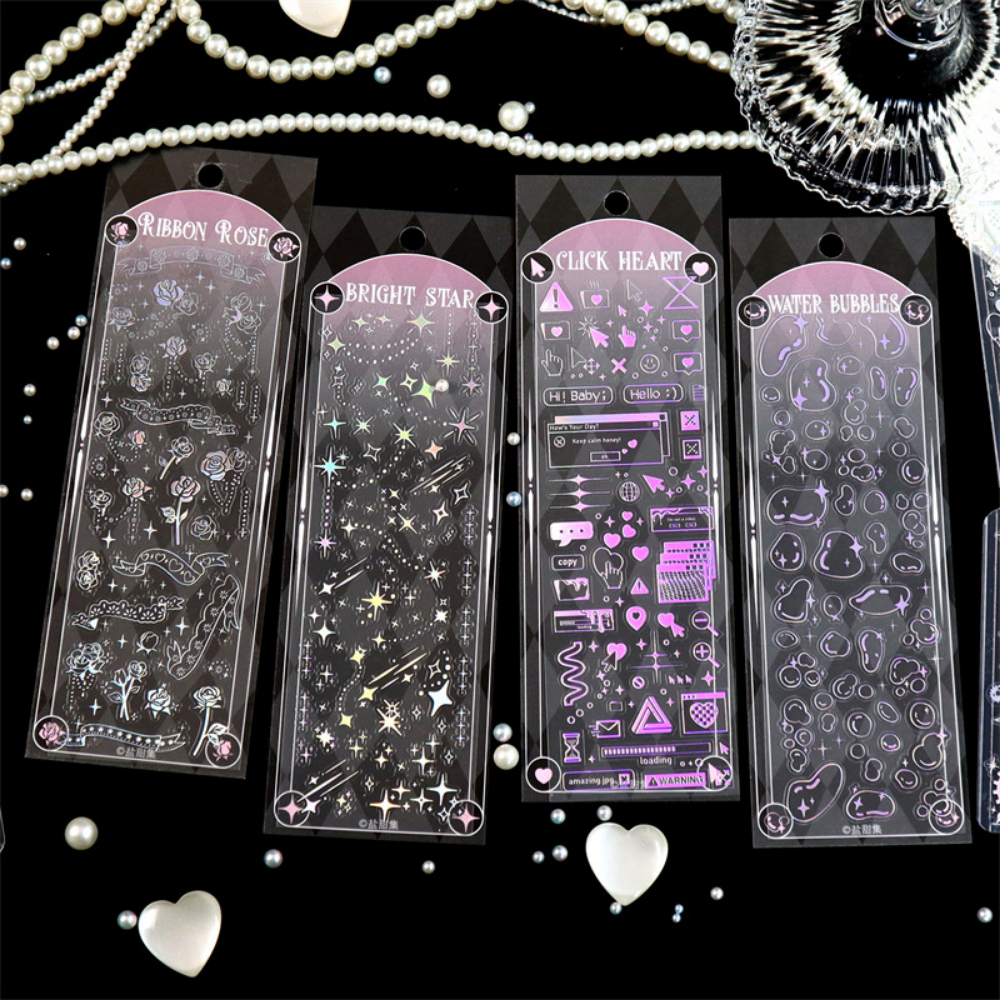 Mr. Giấy 8 Phong Cách 1 Cái/túi Thẩm Mỹ Bướm Hình Dán Laser Cá Tính INS Kpop Thần Tượng Thẻ Tay Tài Khoản Trang Trí