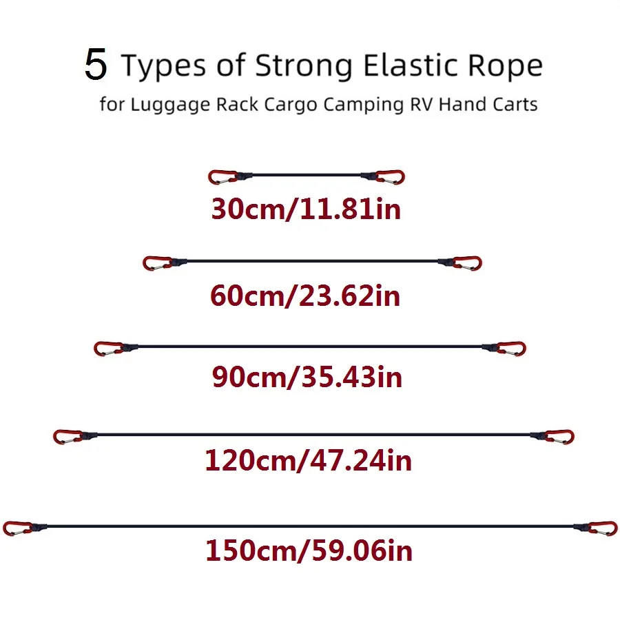 5 tipi di corde elastiche elastiche corde elastiche da 8 mm con ganci bici leggere cravatta bagagli per auto imballaggio cinghia per portapacchi