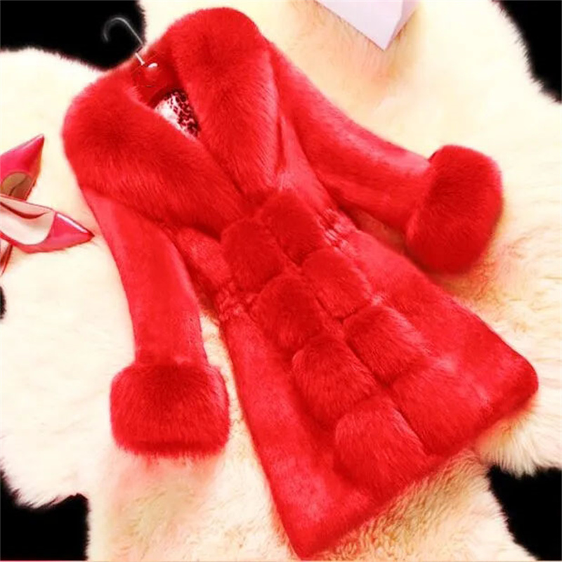 中程度の長さのイミテーションミンクのウサギの毛皮のコート、女性のための暖かい統合ジャケット、中年の女性のファッション、5xl