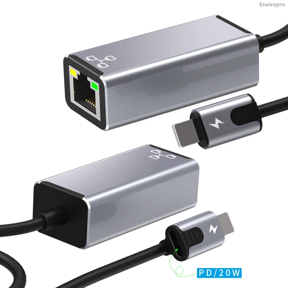 RJ45 для Lightning iPhone 14 13 12 11 8 7 6 5 /iPad/iPod Ethernet LAN сетевой адаптер с портом зарядки 20 Вт