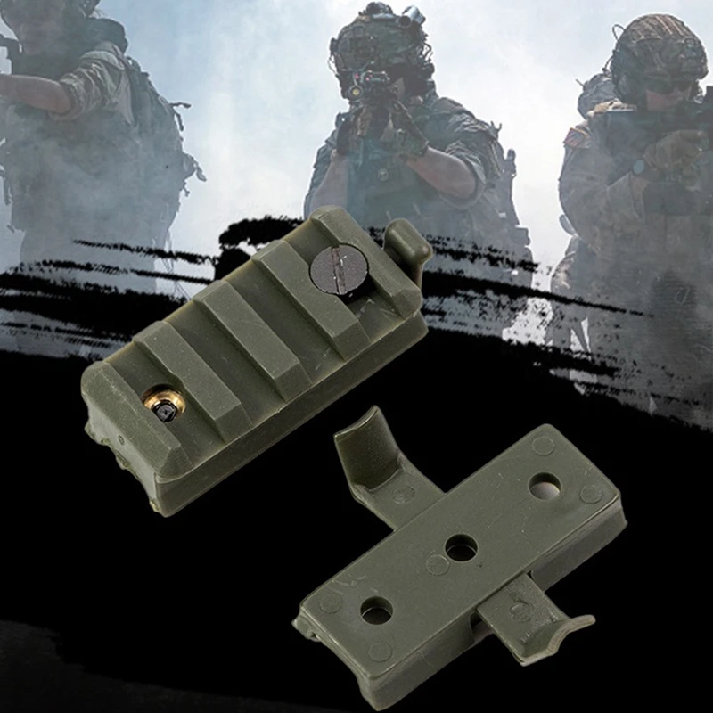 BOOIU 2PCS Helm Schiene Slider Taktische Airsoft Helm Schiene Zubehör Kunststoff Taschenlampe Halterung Set Schnelle Stil Helm Schiene Adapter