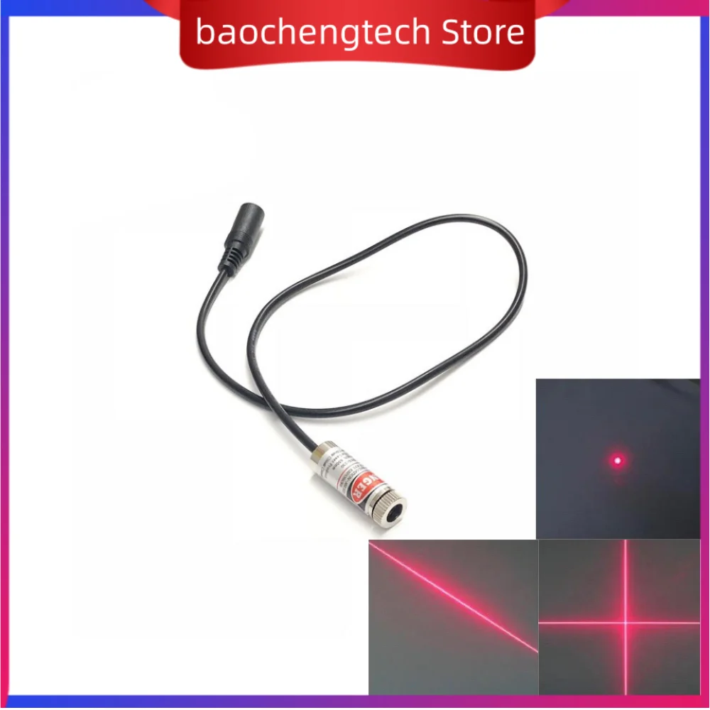 Módulo laser de 12mm dc 3v 5v 9v 12v l com plugue dc focal ajustável 5mw 650nm ponto vermelho em forma de luz de posicionamento a laser em forma de cruz