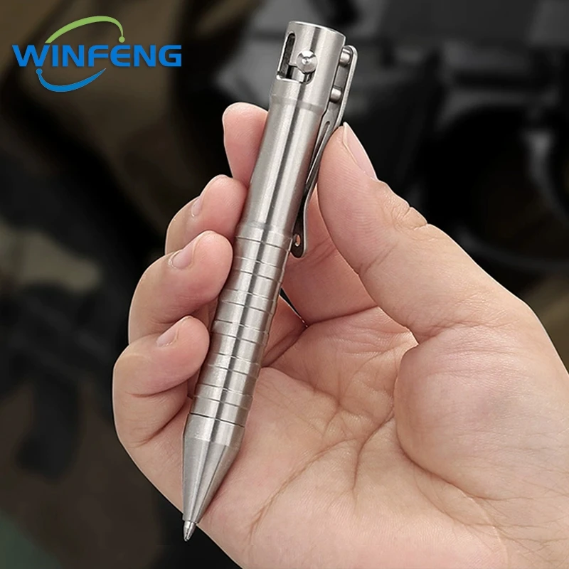 Creative Bolt Action ปากกายุทธวิธี Titanium Alloy Self Defense ปากกาลูกลื่นสํานักงานเครื่องเขียนโรงเรียนฉุกเฉิน Window Breaker