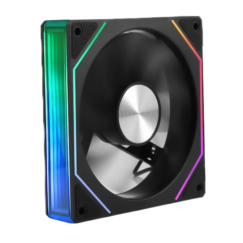 UPSIREN UF-3 Prism 7 PRO Computergehäuse-Lüfter, doppelseitige Vollobjektiv, 12 cm ARGB-Motherboard-Synchronisierung, CD-Musterachse