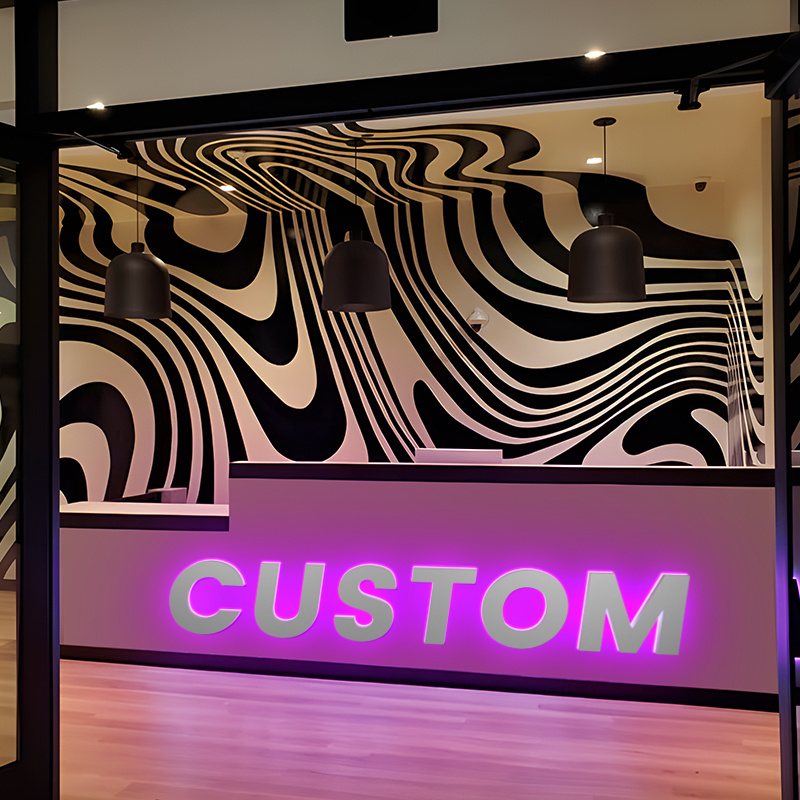 Dostosowane logo LED 12v Podświetlane diodami LED akrylowe litery Znak dla logo firmy 3d Znak ścienny Litera