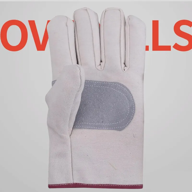 Guantes de lona resistentes al desgaste para mantenimiento de soldador, guantes de lona de doble espesor, guantes protectores de protección laboral