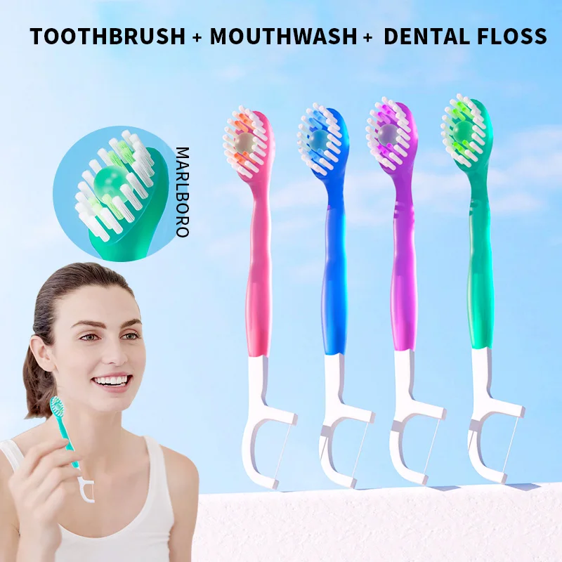 Cepillo de dientes portátil 5 en 1, hilo dental, 8/16 Uds., para limpieza bucal ng, cepillo de dientes desechable para adultos en viajes de negocios