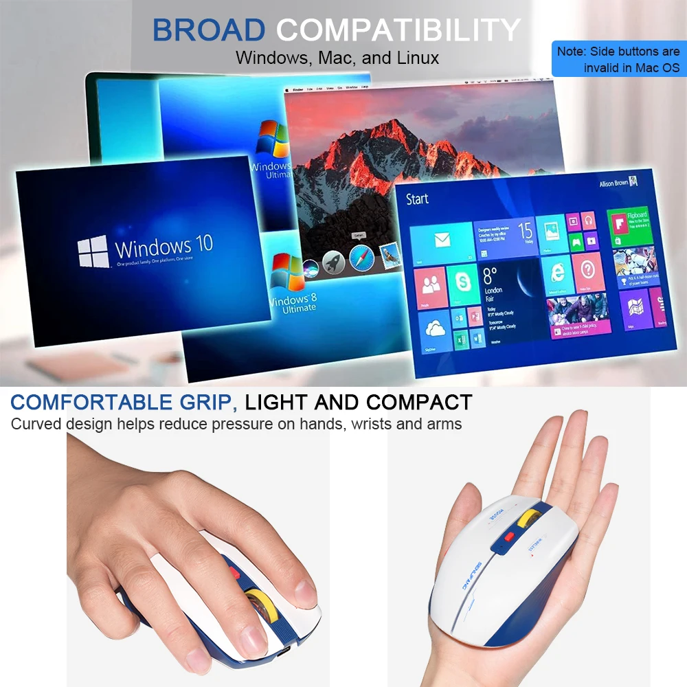 LT-T19 Ergonomische wiederaufladbare Gaming-Maus, USB 2,4 G, kabellos, RGB-Licht, Desktop-PC, Computer, Notebook, Laptop, Mäuse