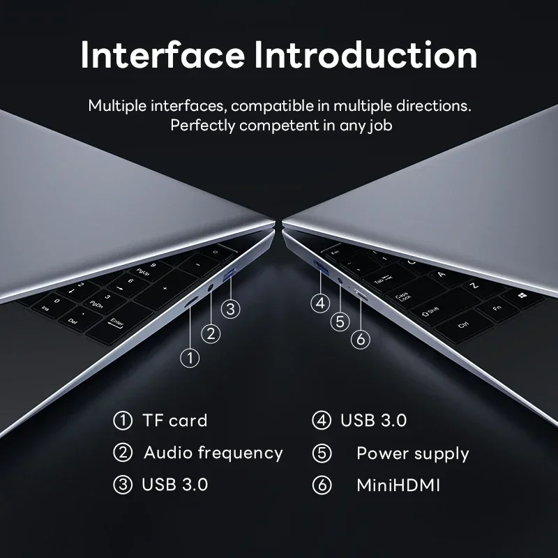 Intel Notebook PC Gamer Laptop ultra sottile da 15,6" Intel Celeron N4000 16 GB di RAM 1 TB 2 TB SSD Computer da studio per ufficio PC Windows 11 Pro