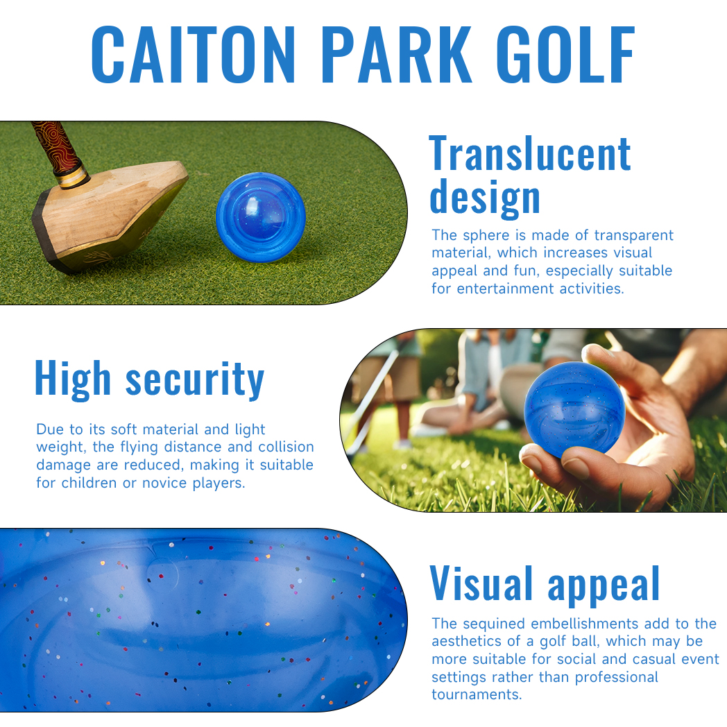 Caiton 1 peça de bola de golfe de parque de 3 camadas – opções multicoloridas duráveis, design multicamadas, desempenho aprimorado, para prática ao ar livre