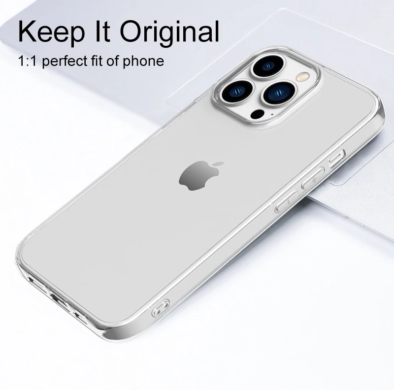 Custodia in silicone trasparente ultra sottile per iPhone 15 14 13 12 11 Pro Xs Max Mini XR X 7 8 6s Plus 6 SE 2020 2022 2016 5 5S Cover posteriore